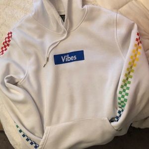 White vibes hoodie